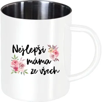 Nerezový hrnek Nejlepší máma ze všech - květiny