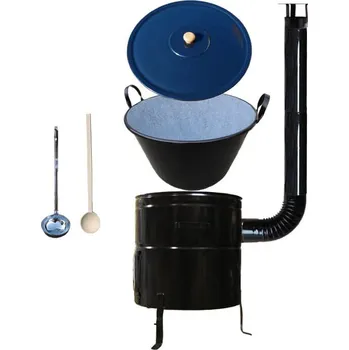 Kempingové nádobí Smaltovaný kotel 70 L s kovovou kotlinou, průměru 56 cm BIG PARTY