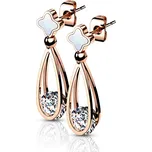 Steel Edge Visací náušnice z chirurgické oceli 4016 Barva: Rose gold