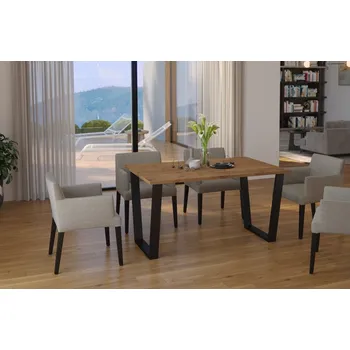 Jídelní set Jídelní stůl KAISARA 185x90 cm černá/lancelot