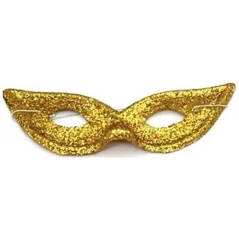 Karnevalová maska Škraboška kočičí pohled s glitry zlatá