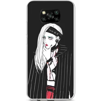 Pouzdro na mobilní telefon Kryt Xiaomi Poco X3 silikon Dark Girl (obal neboli pouzdro na Xiaomi Poco X3)
