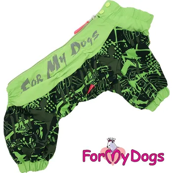 Obleček pro psa FOR MY DOGS Pláštěnka GREEN NEON, zelená, Velikost: 10/XS