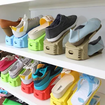 Úložný box Plastový organizér na boty nastavitelný - žlutý VÝPRODEJ