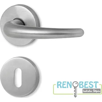 Dveřní kování HOLAR Dveřní kování METAL TUBE MT 04 s kulatou rozetou Provedení: pro klíč - BB, Povrchová úprava: nerez mat