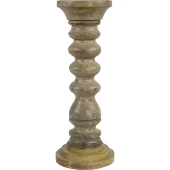 Svícen Dřevěný svícen Manu z mangového dřeva M - 11*11*30cm