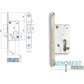 zadlabací zámek HOBES Zámek zadlabací BZD 048, zádlab 48 mm Varianty: BZD 048