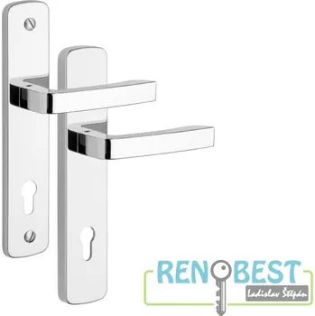 Dveřní kování ROSTEX Bezpečnostní kování 807 ASTRA Rozteč: 90 mm, Provedení: klika/klika, Povrchová úprava: chrom - nerez