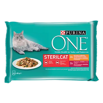 Krmivo pro kočku Purina One Sterilcat minifiletky kuře/zelené fazolky/hovězí/mrkev 4x 85g