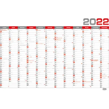 Kalendář Baloušek Tisk Nástěnný roční kalendář B1 červený 2022