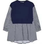 MAYORAL dívčí šaty pruhy zadní vázání tmavě modrá - 110 cm
