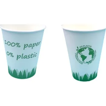 Jednorázové nádobí Papírový kelímek bez plastu 100% PAPER 200 ml ( pr. 70 mm) (50 ks)