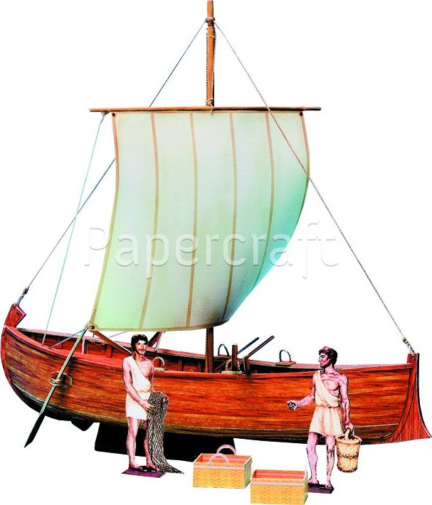 Papírový model - Galilejský člun z 1. století (606) - 107000163