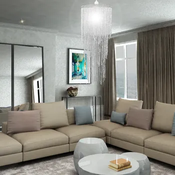 Dekorativní svítidlo Závěsná krystalová lampa XXL 200cm