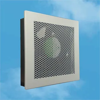 Domácí ventilátor Krbový ventilátor s mřížkou výkonný 170x170 mm 150m3/h - kovářská čerň