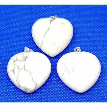 Přívěsek Magnezitové srdce přívěsek, 3 cm