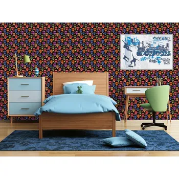 Tapeta DIMEX | Vliesová tapeta na zeď Dimex Line WP-145-01 | 0,75 x 10 m | vícebarevná, černá, zelená, modrá, oranžová + Vliesová tapeta na zeď Dimex Line WP14601 v rozměru 0,75 x 10 m