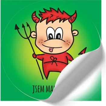 Samolepící dekorace Samolepka - kruh Jsem malý čertík