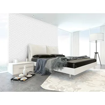 Tapeta DIMEX | Vliesová tapeta na zeď Dimex Line WP-189-01 | 0,75 x 10 m | bílá, šedá + Vliesová tapeta na zeď Dimex Line WP19001 v rozměru 0,75 x 10 m