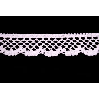Krajka Krajka bavlněná 75067 paličkovaná šíře 47mm bílá (30m/bal.)