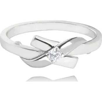 Prsten Elegantní stříbrný prsten s bílým zirkonem