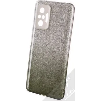 Pouzdro na mobilní telefon 1Mcz Shining Duo Skinny TPU třpytivý ochranný kryt pro Xiaomi Redmi Note 10 Pro, Redmi Note 10 Pro Max stříbrná černá (silver black)
