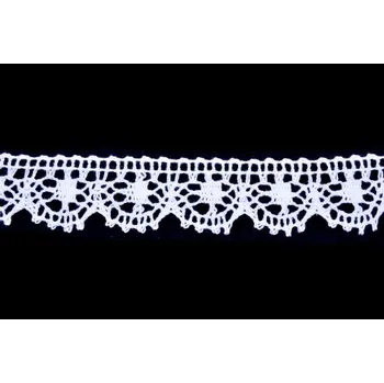 Krajka Krajka bavlněná 75088 paličkovaná šíře 27mm bílá (30m/bal.)