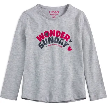 Dívčí tričko s dlouhými rukávy LOSAN WONDER SUNDAY šedé Velikost: 92