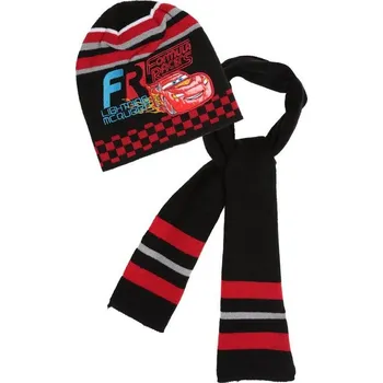 Čepice SUN CITY Dětská čepice Cars Auta + šála Cars Auta Barva: ČERNÁ, Velikost: 52