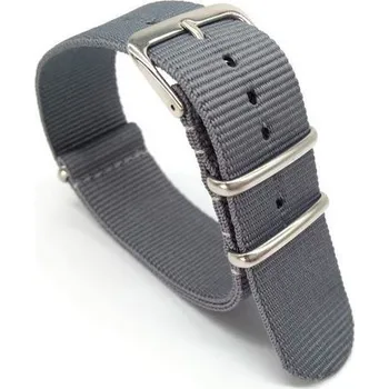 Řemínek na hodinky Nylonový řemínek Ricardo, šedý V1, NATO - 18 mm