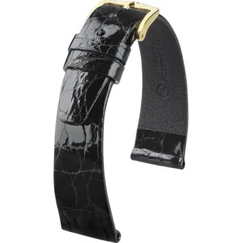 Řemínek na hodinky Kožený řemínek Hirsch Prestige L 02208050-1, černý, krokodýlí kůže, délka L, Quick Release