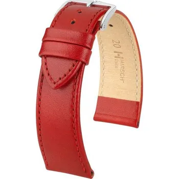 Řemínek na hodinky Kožený řemínek Hirsch Osiris M 03475120-2, červený, teletina, délka M, Quick Release