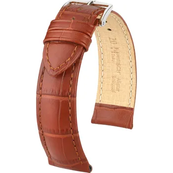 Řemínek na hodinky Kožený řemínek Hirsch Duke XL 01028270-2, hnědý, teletina, délka XL, Quick Release