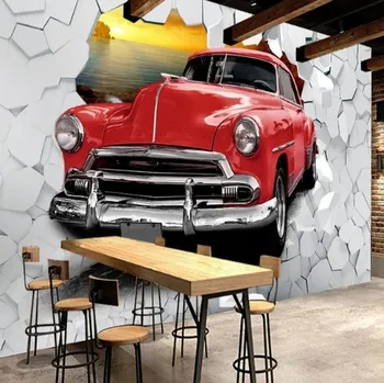 Fototapeta Solution Media 3D tapeta - Retro cars MU1440 5 - Imitace kůže - Vliesová tapeta - 320g/m2