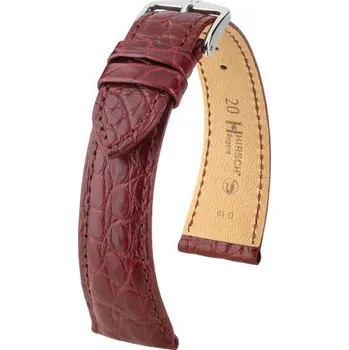 Řemínek na hodinky Kožený řemínek Hirsch Regent L 04107069-2, červený, aligátoří kůže, délka L, Quick Release