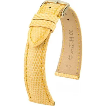 Řemínek na hodinky Kožený řemínek Hirsch London M 04266173-1, žlutý, ještěrčí kůže, délka M, Quick Release