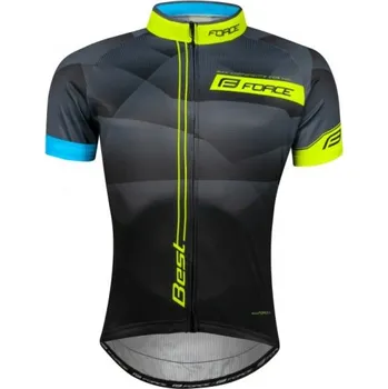 cyklistický dres dres Force Best, černá/fluo - vel. S 125004