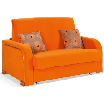 Pohovka Dvoumístná pohovka Tuli E s rozkladem a úložným prostorem z bukového dřeva