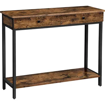 Konzolový stolek VASAGLE 100 x 80 x 35 cm hnědý/černý