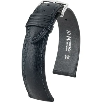 Řemínek na hodinky Kožený řemínek Hirsch Camelgrain L 01009050-2, černý, teletina, délka L, Quick Release
