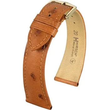 Módní doplněk Kožený řemínek Hirsch Massai Ostrich M 04262170-1, hnědý, pštrosí kůže, délka M, Quick Release