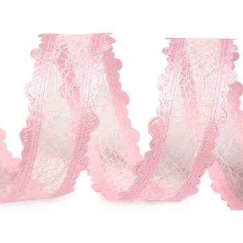 Stuha Stuha pavučinka šíře 25 mm, barva 5 růžová sv.