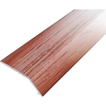 Stavební profil AP3 nájezdová lišta samolepící ACARA, hliník + dýha lakovaná jatoba, 8 mm, 0,9 m