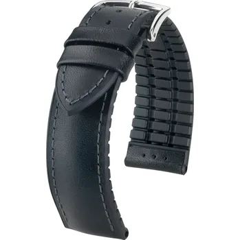 Řemínek na hodinky Kožený řemínek Hirsch James L 0925002050-2, černý, teletina/přírodní kaučuk, délka L, Quick Release