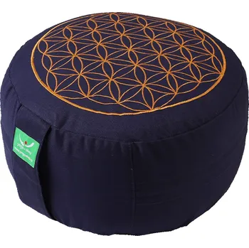 Meditační polštář Flower of life tmavě modrý