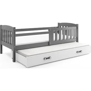 Postel BMS GROUP Dětská postel s přistýlkou KUBUS 2 90x200 cm, grafitová/bílá (Volba matrace: Pěnová matrace)