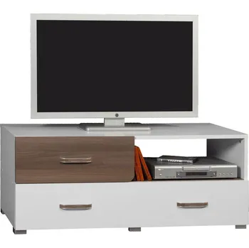 Televizní stolek Stolek televizní arktická bílá/ořech FLEXI 12