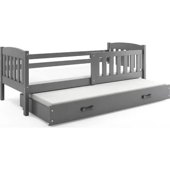 Postel BMS GROUP Dětská postel s přistýlkou KUBUS 2 90x200 cm, grafitová/grafitová (Volba matrace: Pěnová matrace)