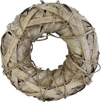 Věnec Věnec šedý se třpytkami Velikost: 30 cm