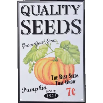 Plechová cedule Plechové reklamní cedule semínka dýně 20,2 x 0,1 x 30,1 cm